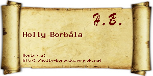Holly Borbála névjegykártya